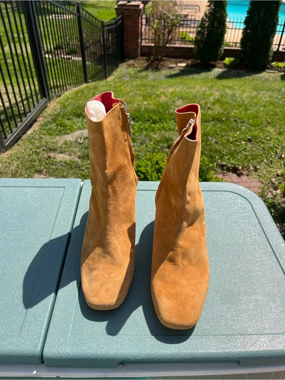 Anthropologie Farylrobin Suede Heeled Ankle Boots NWT - Picture 3 of 6